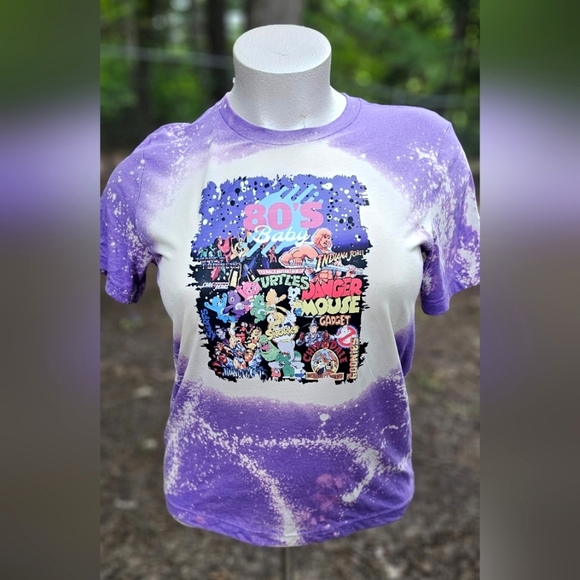 80's Baby Custom Bleached Tshirt Size L - Picture 1 of 2